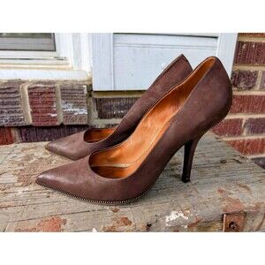 Givenchy Pointed Toe Nubuck Suede Heels Pumps - Studded-Size 38